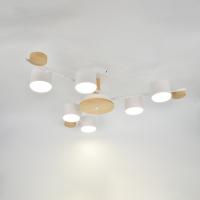 купить Светильник потолочный (люстра) 6*15Вт GX53 белый/дерево  в Самаре Светильник потолочный (люстра) 6*15Вт GX53 белый/дерево