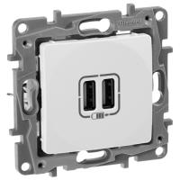 Этика белый розетка USB скрытая 2-ая 2400мА