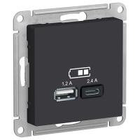 Атлас карбон розетка USB скрытая 2-ая 