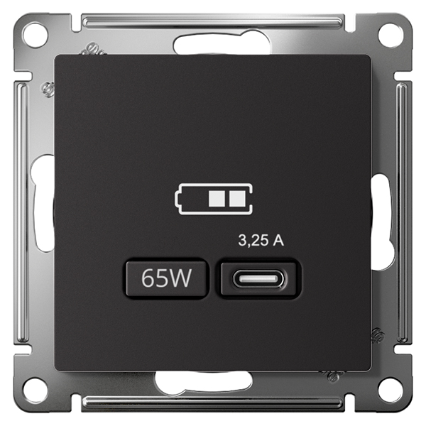 AtlasDesign карбон розетка USB скрытая 1-ая тип-C 65Вт