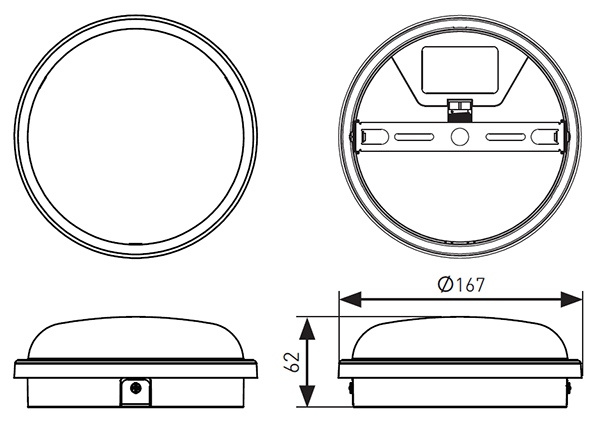 Светильник ДПП 15Вт 4000К  1500лм круг белый  IP65 ДПО-2003-K EKF 