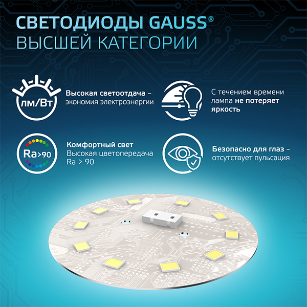купить Лампа светодиодная 220В Е27 22Вт 6500К 2000лм стандарт A70 матовая Gauss Black в Самаре Лампа светодиодная 220В Е27 22Вт 6500К 2000лм стандарт A70 матовая Gauss Black