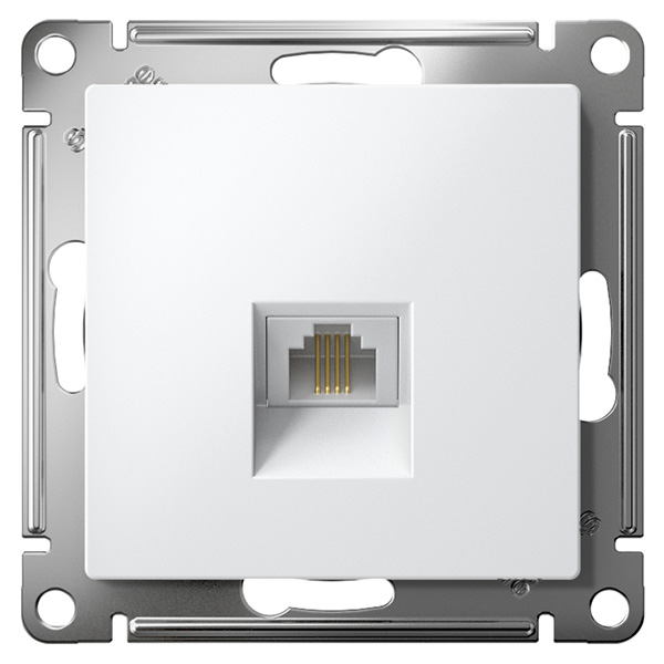 AtlasDesign белый розетка RJ11 скрытая 1-ая  