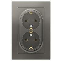 купить Атлас сталь розетка скрытая 2-мест заземление IP20  в Самаре Атлас сталь розетка скрытая 2-мест заземление IP20