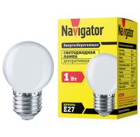 Лампа декор свд Е27 1Вт 4000К 100лм G45 матовая  Navigator аналог 707529