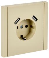 купить Фортепиано ваниль розетка скрытая 1-мест заземление шторки USB IP20  в Самаре Фортепиано ваниль розетка скрытая 1-мест заземление шторки USB IP20