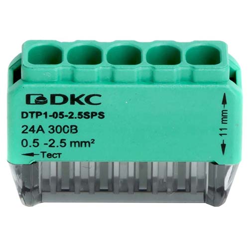 купить Клемма 5*2,5мм2 компактная зеленый DKC 6шт в Самаре Клемма 5*2,5мм2 компактная зеленый DKC 6шт