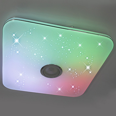 купить Светильник настенно-потолочный свд 80Вт RGB квадрат белый пульт ДУ  в Самаре Светильник настенно-потолочный свд 80Вт RGB квадрат белый пульт ДУ