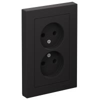 AtlasDesign карбон розетка скрытая 2-мест IP20 