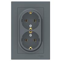 купить Атлас грифель розетка скрытая 2-мест заземление IP20  в Самаре Атлас грифель розетка скрытая 2-мест заземление IP20