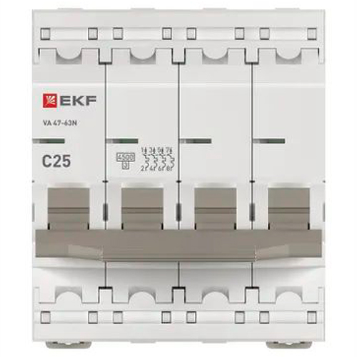 Автомат 4Р 25А C 4,5кА ВА47-63N EKF PROxima