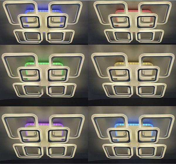 купить Светильник потолочный (люстра) свд 150Вт 3000-6500К 11250лм белый пульт диммер подсветка RGB в Самаре Светильник потолочный (люстра) свд 150Вт 3000-6500К 11250лм белый пульт диммер подсветка RGB