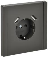 купить Фортепиано серый розетка скрытая 1-мест заземление шторки USB IP20 3,1А в Самаре Фортепиано серый розетка скрытая 1-мест заземление шторки USB IP20 3,1А