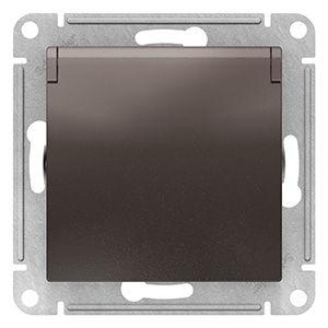купить Атлас мокко розетка скрытая 1-мест с крышкой шторки IP20  в Самаре Атлас мокко розетка скрытая 1-мест с крышкой шторки IP20