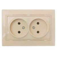 купить Мира бежевый розетка скрытая 2-мест IP20  в Самаре Мира бежевый розетка скрытая 2-мест IP20