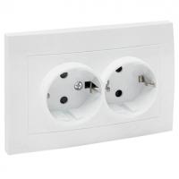 купить Валенсия белый розетка скрытая 2-мест заземление шторки IP20  в Самаре Валенсия белый розетка скрытая 2-мест заземление шторки IP20
