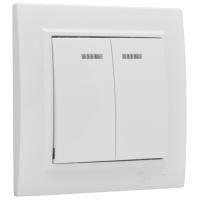 купить Минск белый выключатель 2кл с подсветкой скрытая 10А IP20  в Самаре Минск белый выключатель 2кл с подсветкой скрытая 10А IP20