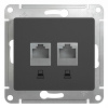 Глосса антрацит механизм RJ45 скрытая 2-ая  