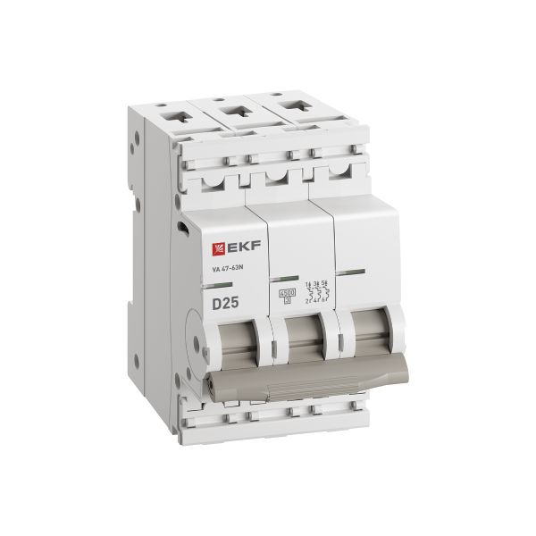 купить Автомат 3Р 25А D 4,5кА ВА47-63N EKF PROxima  в Самаре Автомат 3Р 25А D 4,5кА ВА47-63N EKF PROxima