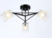 купить Светильник потолочный (люстра) 3*60Вт E27 черный/хром  в Самаре Светильник потолочный (люстра) 3*60Вт E27 черный/хром