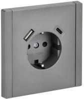 купить Фортепиано сталь розетка скрытая 1-мест заземление шторки USB IP20 18Вт в Самаре Фортепиано сталь розетка скрытая 1-мест заземление шторки USB IP20 18Вт