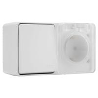 AtlasDesign Profi54 белый блок Р+В1кл открытая горизонтально IP54 