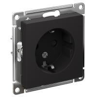 AtlasDesign карбон розетка скрытая 1-мест заземление шторки IP20 