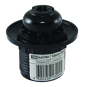 купить Патрон подвесной E27 карболит с кольцом черный TDM  в Самаре Патрон подвесной E27 карболит с кольцом черный TDM