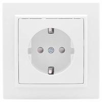 купить Минск белый розетка скрытая 1-мест заземление шторки IP20  в Самаре Минск белый розетка скрытая 1-мест заземление шторки IP20