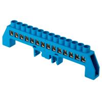 купить Шина нулевая 8*12 14групп комбинированный DIN-изолятор типа "Стойка" синий на DIN-рейку/монтажную па в Самаре Шина нулевая 8*12 14групп комбинированный DIN-изолятор типа "Стойка" синий на DIN-рейку/монтажную па