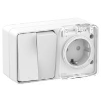 AtlasDesign Profi54 белый блок Р+В2кл открытая горизонтально IP54 