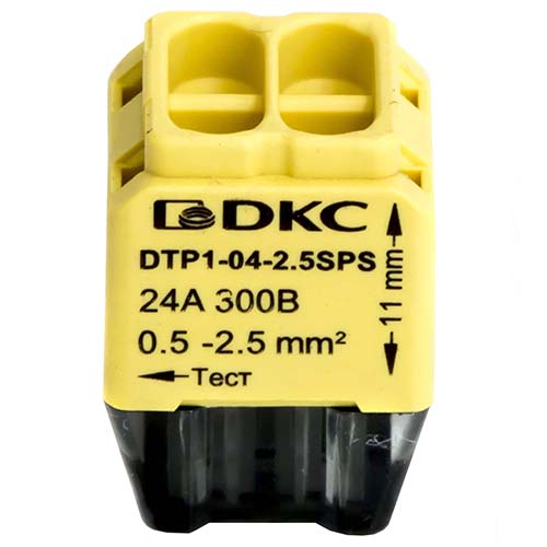 купить Клемма 4*2,5мм2 компактная желтый DKC 12шт в Самаре Клемма 4*2,5мм2 компактная желтый DKC 12шт