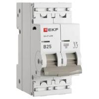 Автомат 2Р 25А B 4,5кА ВА47-63N EKF PROxima 