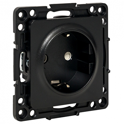 купить Стокгольм черный розетка скрытая 1-мест заземление шторки IP20  в Самаре Стокгольм черный розетка скрытая 1-мест заземление шторки IP20