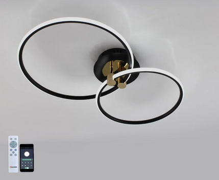 купить Светильник потолочный (люстра) свд 50Вт 3000К-6500К 5000лм черный/золото пульт диммер Мобильное прил в Самаре Светильник потолочный (люстра) свд 50Вт 3000К-6500К 5000лм черный/золото пульт диммер Мобильное прил