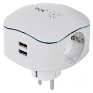 купить Разветвитель 3-мест 16А заземление 2*USB белый прямоугольник пластик ЭРА  в Самаре Разветвитель 3-мест 16А заземление 2*USB белый прямоугольник пластик ЭРА