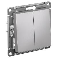 AtlasDesign алюминий выключатель 2кл скрытая 10А IP20 