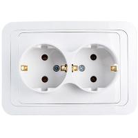 купить Классико белый розетка скрытая 2-мест заземление IP20  в Самаре Классико белый розетка скрытая 2-мест заземление IP20