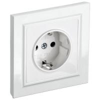 купить Брайт белый розетка скрытая 1-мест заземление шторки IP20  в Самаре Брайт белый розетка скрытая 1-мест заземление шторки IP20
