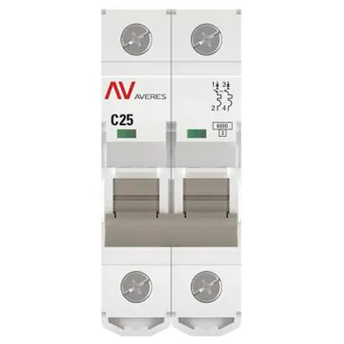 Автомат 2Р 25А C 6кА AV-6 EKF Averes 