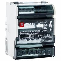 купить Шина нулевая 4*7 7групп в корпусе (кросс-модуль) на DIN-рейку/монтажную панель EKF  в Самаре Шина нулевая 4*7 7групп в корпусе (кросс-модуль) на DIN-рейку/монтажную панель EKF