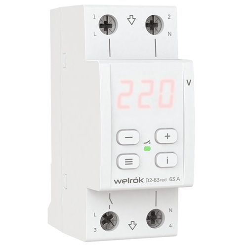 купить Реле напряжения 1ф 63А 2мод D2-63 Welrok RED в Самаре Реле напряжения 1ф 63А 2мод D2-63 Welrok RED