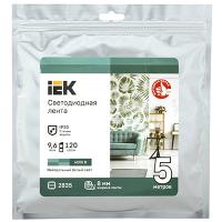 Лента светодиодная 5 метров 12В 9,6Вт/м 120свд/м 4000К 720лм/м 2835 IP20 бренд IEK