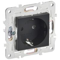 купить Сканди черный розетка скрытая 1-мест заземление IP20  в Самаре Сканди черный розетка скрытая 1-мест заземление IP20