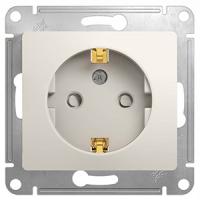 Глосса молочный розетка скрытая 1-мест заземление шторки IP20 