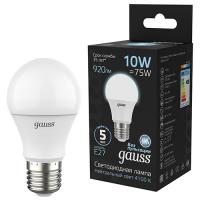 купить Лампа светодиодная 220В Е27 10Вт 4100К 920лм стандарт A60 матовая Gauss Black в Самаре Лампа светодиодная 220В Е27 10Вт 4100К 920лм стандарт A60 матовая Gauss Black