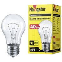 купить Лампа накаливания E27 40Вт 415лм стандарт прозрачная Navigator в Самаре Лампа накаливания E27 40Вт 415лм стандарт прозрачная Navigator