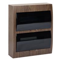 Бокс 24мод навесной темное дерево черная прозрачная дверь IP41 ЩРН-П EKF 