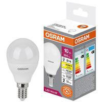 Лампа шар свд Е14 10Вт 3000К 800лм Р75 матовая  Osram LED Value