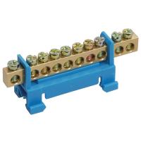 купить Шина нулевая 6*9-10 отв. на DIN-изол. "Стойка" син. в Самаре Шина нулевая 6*9-10 отв. на DIN-изол. "Стойка" син.